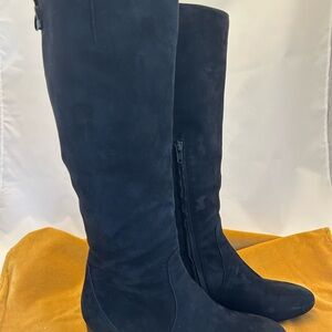 Hogan Made in Italy Black Suede Boots 38 1/2